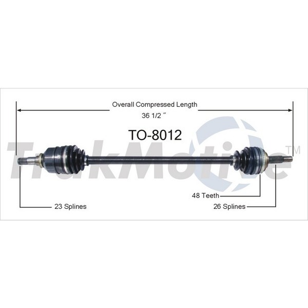 Surtrack Axle Cv Axle Shaft, To-8012 TO-8012